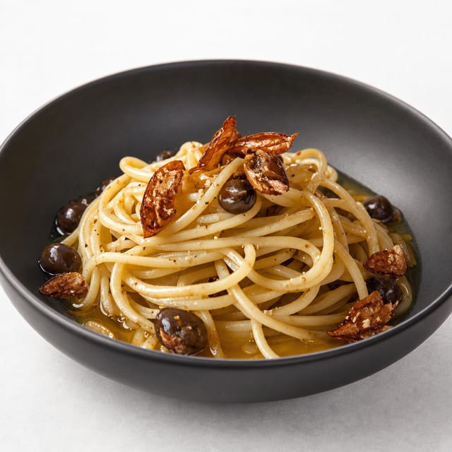 Zio Cosimo Angel Hair Garlic Oil and Anchovies.