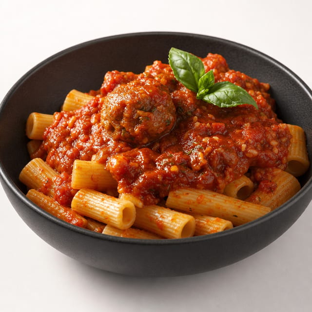 Rigatoni & Meatballs.